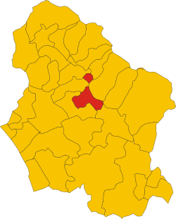 Map of comune of Gallicano (province of Lucca, region Tuscany, Italy)